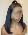 Straight Human Hair Bob Frontal Wig