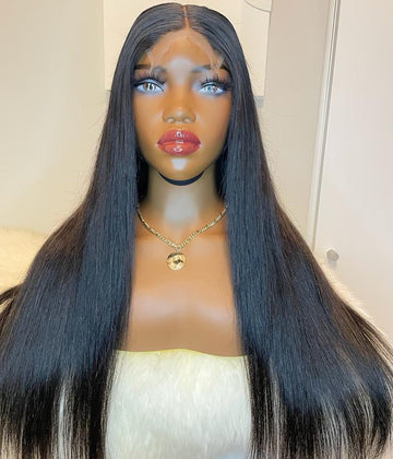 Human Hair Wig Straight Hair Made With 4x4 HD Lace Closure