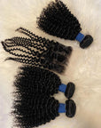 Human Hair Kinky Curly Bundles & HD Lace Closure Deals