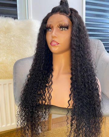 Kinky Curly Human Hair Closure Wig