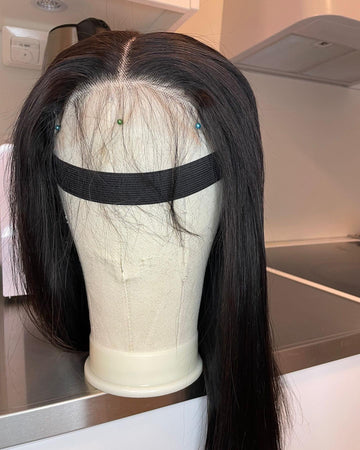 Straight Human Hair Wig Made with HD Closure