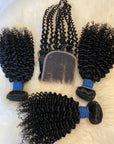 Human Hair Kinky Curly Bundles & HD Lace Closure Deals