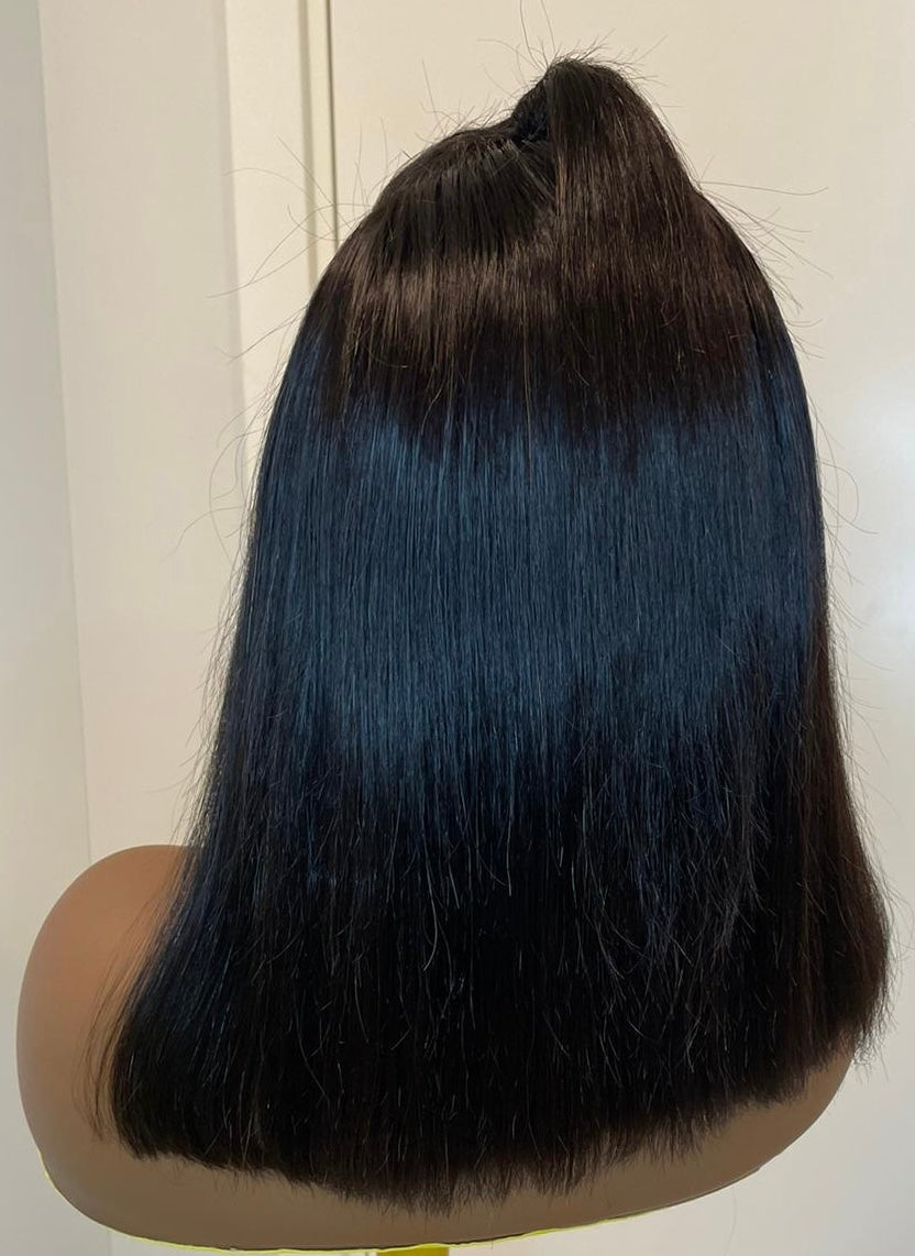 Straight Human Hair Bob Frontal Wig